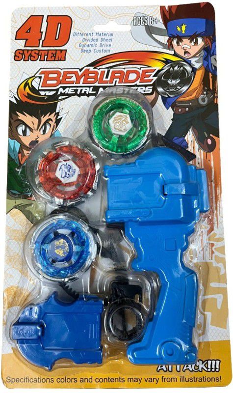 RAGVEE Beyblade 4d System Metal Masters Fury With Handle Launcher  (Multicolor)