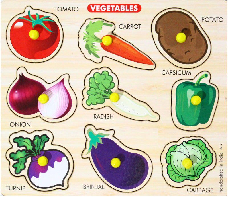 Globular Vegetables Wooden Slat  (1 Pieces)