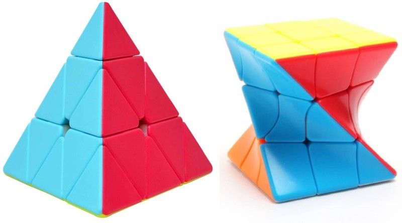 Authfort 3 X 3 Twist Speed cube and Pyraminx Pyramid Triangle High Speed Stickerless Cube combo pack of 2  (2 Pieces)