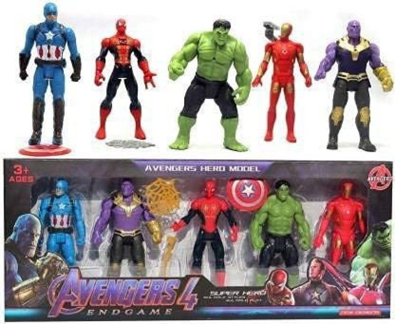 M S.Toys Avengers Hero Action Figure 5 Super Heroes Action Figure (Multicolor) Pack of 5  (Multicolor)
