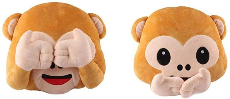 Deals India Monkey Smiley (Set of 2) - 40 cm  (Brown)