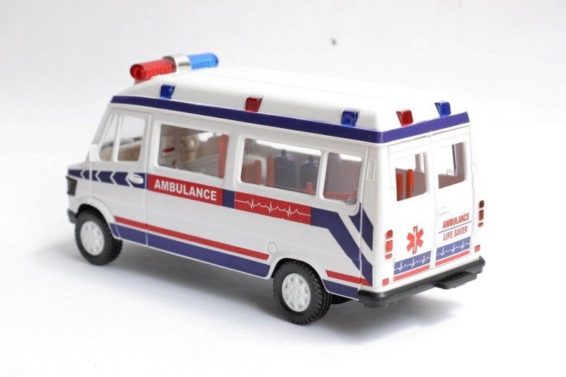 centy toys archit Ambulance toy car kids Pull back 12cm  (White)