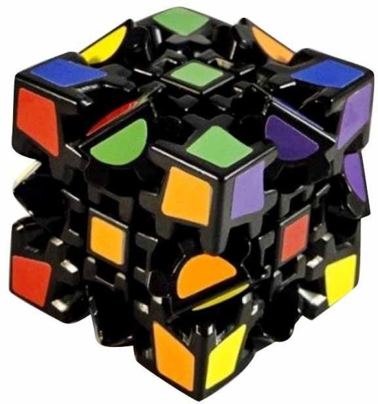 HornFlow  Black Base Magic Gear Cube Speed and Smooth Magic Puzzle Cube (Gear Cube)   (1 Pieces)