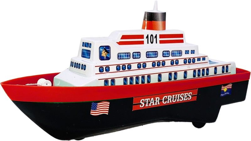 Miniature Mart Small Size Plastic Made Cruise Ship Scale Model With Pull Back & Go Wheel Toys | Made In India Toys |Toys Ship For kids | Use As Showpiece | Toy Ship For Boys | Safe Quality Toys For Children  (Red, Black, Pack of: 1)