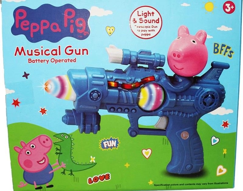 KAWASONY Premium Quality Peppa pig gun with light and sound  (Multicolor)
