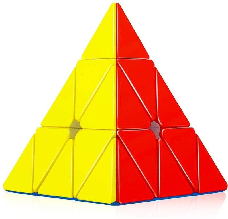 AMUSING Stickerless Pyramid Cube 3x3 Speed Triangle Pyraminx Puzzle Cube  (28 Pieces)