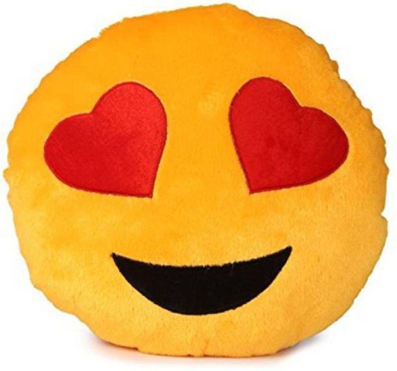 Sanvidecors Gift Gallery Smiley cushion -Heart Eye - 32 cm  (Multicolor)