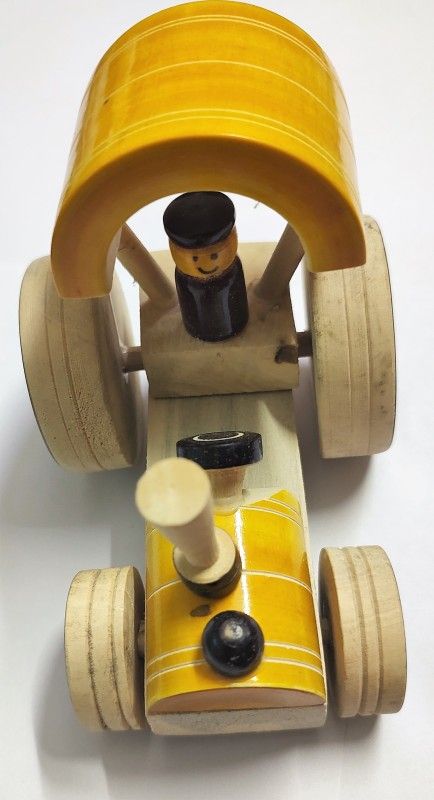 PETERS PENCE WOODEN PREMIUM TRACTOR TOY FOR KIDS & SHOWPIECE DECOR (YELLOW)  (Yellow, Pack of: 1)
