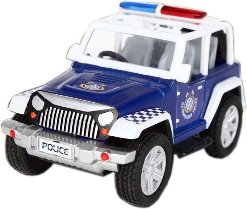 Toyify Pull Back &GO Pastic made small size Ranger Police Jeep  (Multicolor, Pack of: 1)