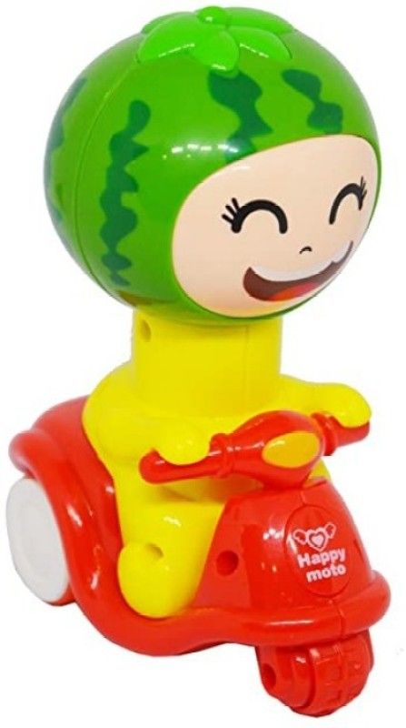GDLY Watermelon Fruit Head Press Baby Kids (scooter)  (Black)
