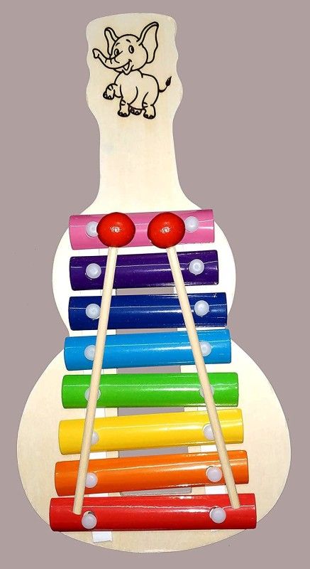 MIKEL ENTERPRISES wooden xylophone musical toy for children with 8 note pack of 1- Multi color  (Multicolor)