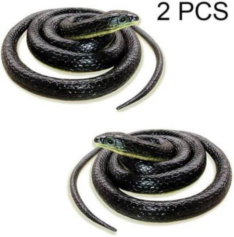Pepino Proper Rubber Toy Snake for Kids (Pack Of 2 )  (Black)