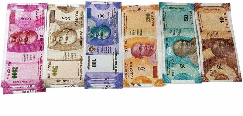 VR Creatives Combo ( 20 Each x 6 = 120 Nakli Note ) Playing Indian Currency Notes for Fun Paper Kids churan wale Note (( nakli Note 10'50,100,200,500,2000 )) note Gag Toy