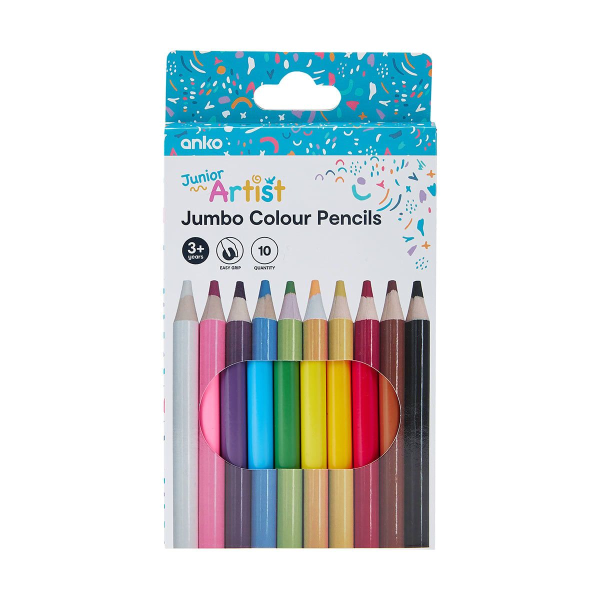10 Pack Junior Artist Jumbo Colour Pencils