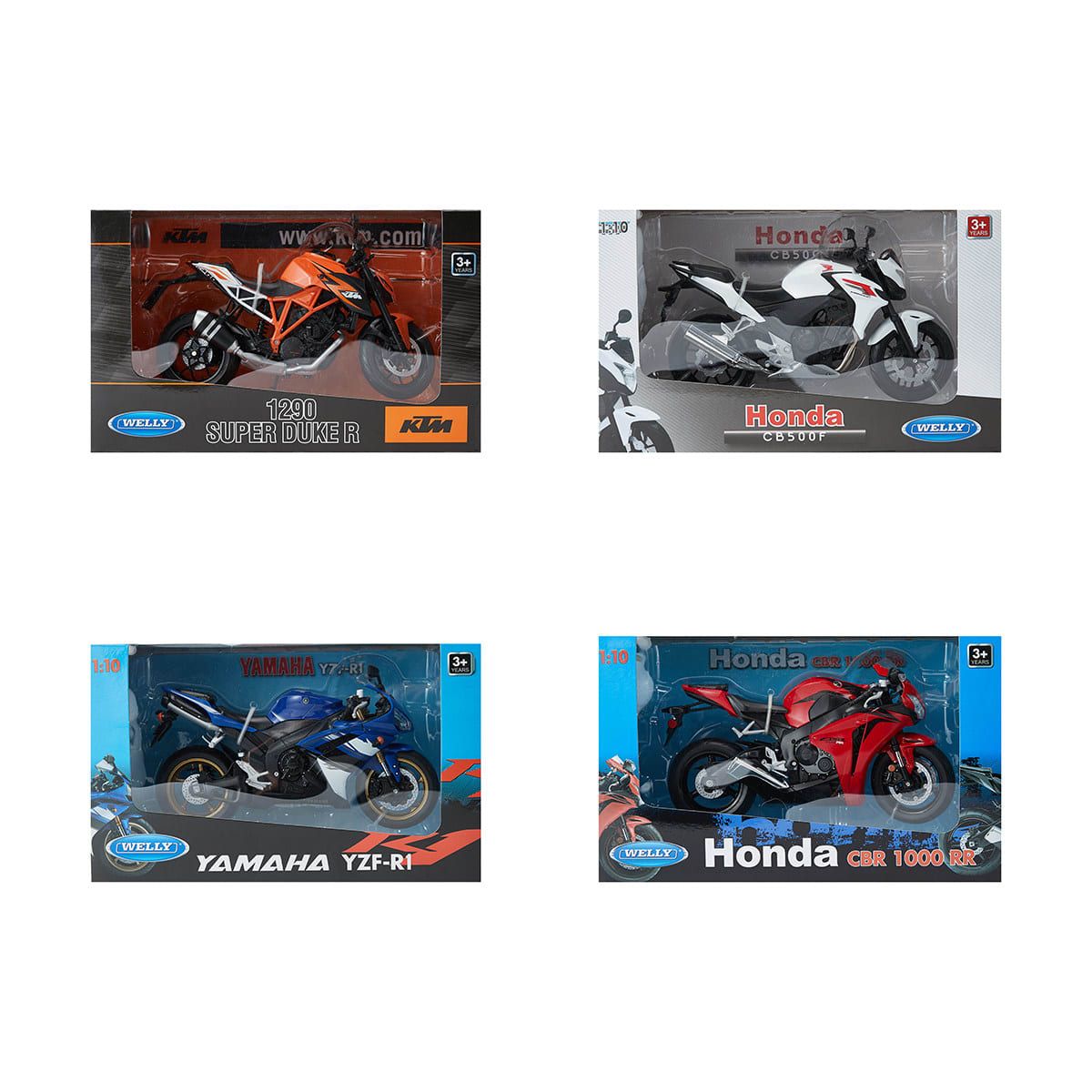 Welly 1:10 Scale Diecast Motorcycle - Assorted