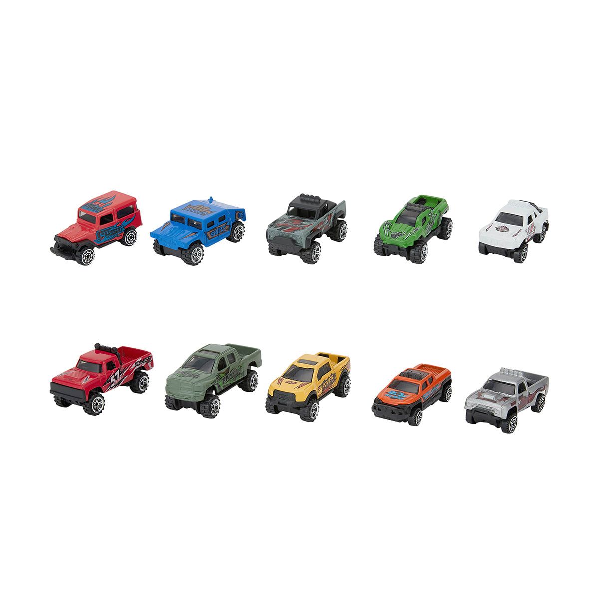 10 Pack Diecast Trucks - Assorted