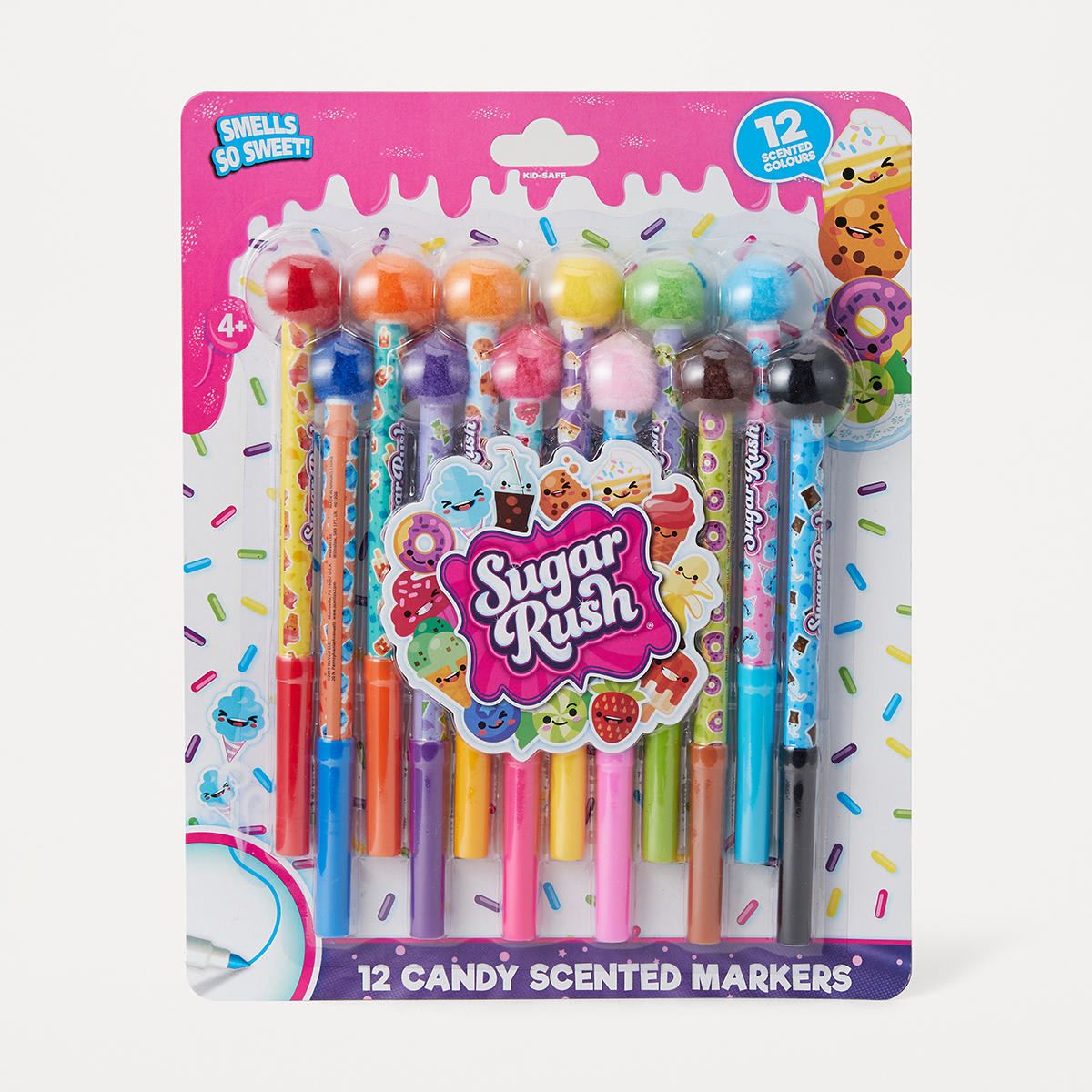 12 Pack Sugar Rush Candy Scented Fine Line Markers