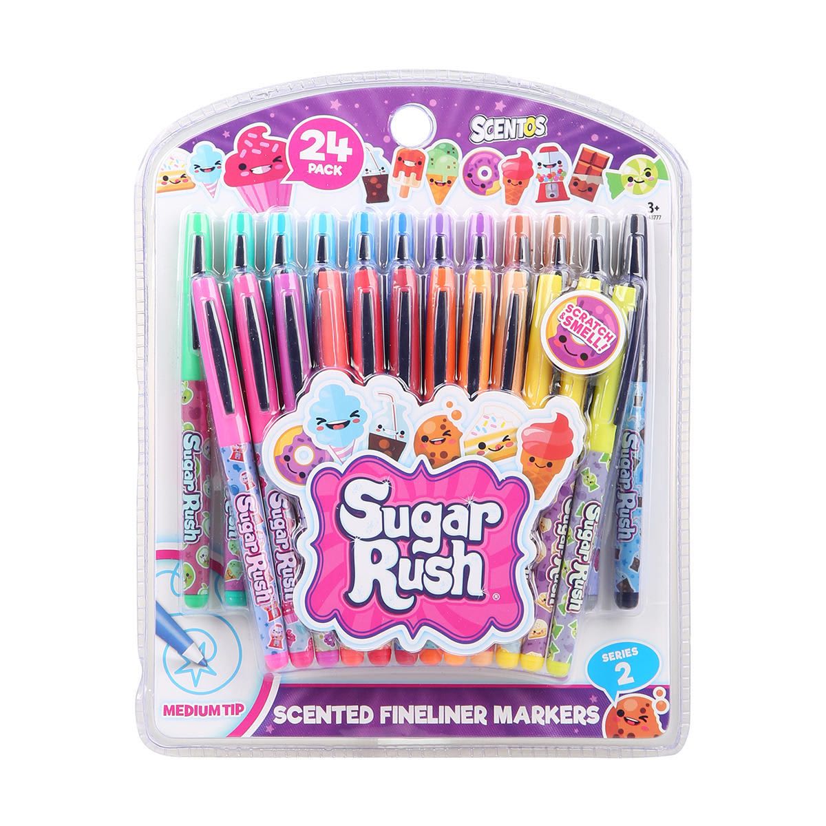 24 Pack Scentos Sugar Rush Scented Fineliner Markers