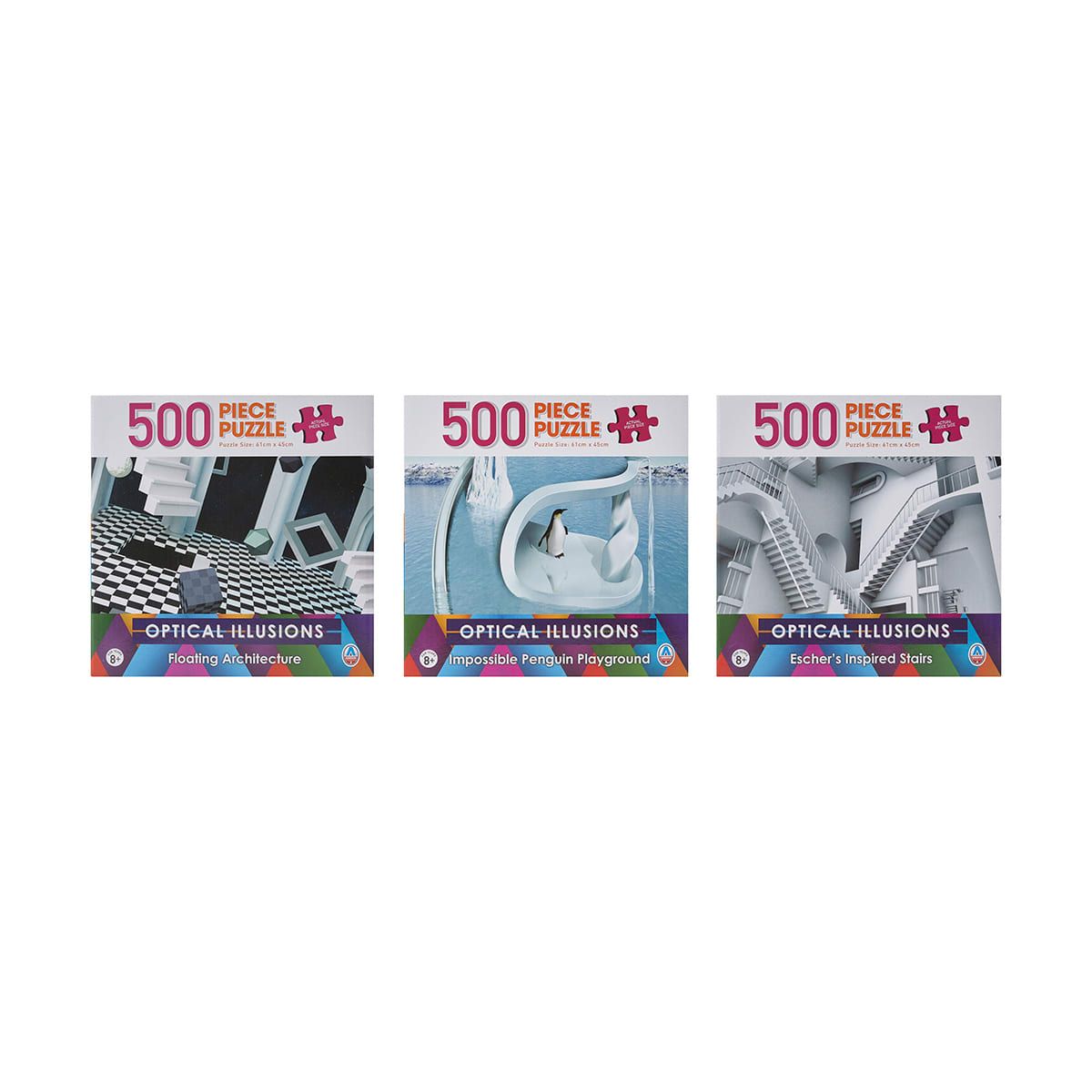 500 Piece Optical Illusion Puzzle - Assorted