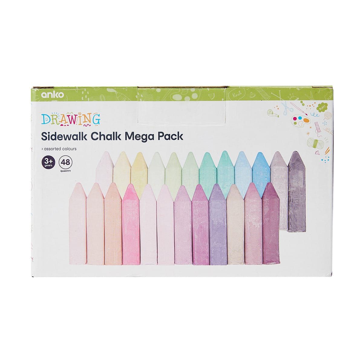 48 Piece Sidewalk Chalk Mega Pack