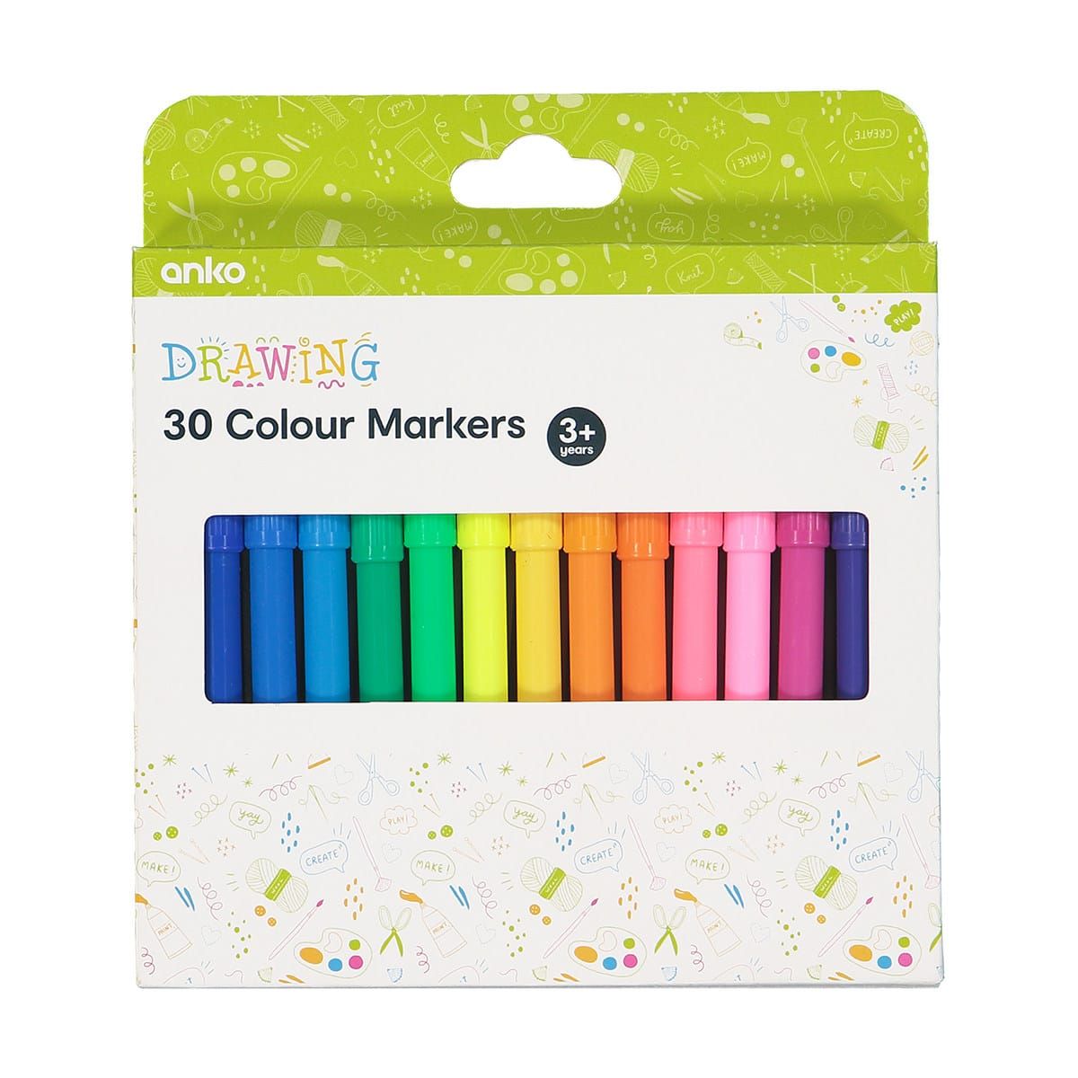 30 Pack Colour Markers