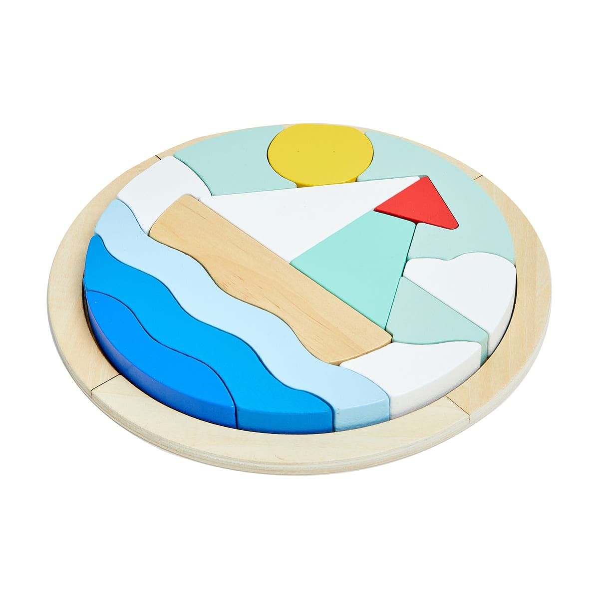 Wooden Block Boat Puzzle