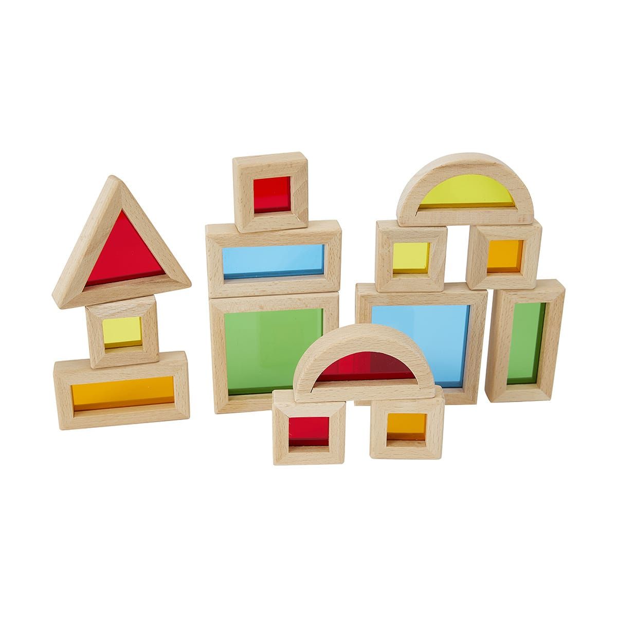 14 Piece Wooden Light and Colour Blocks