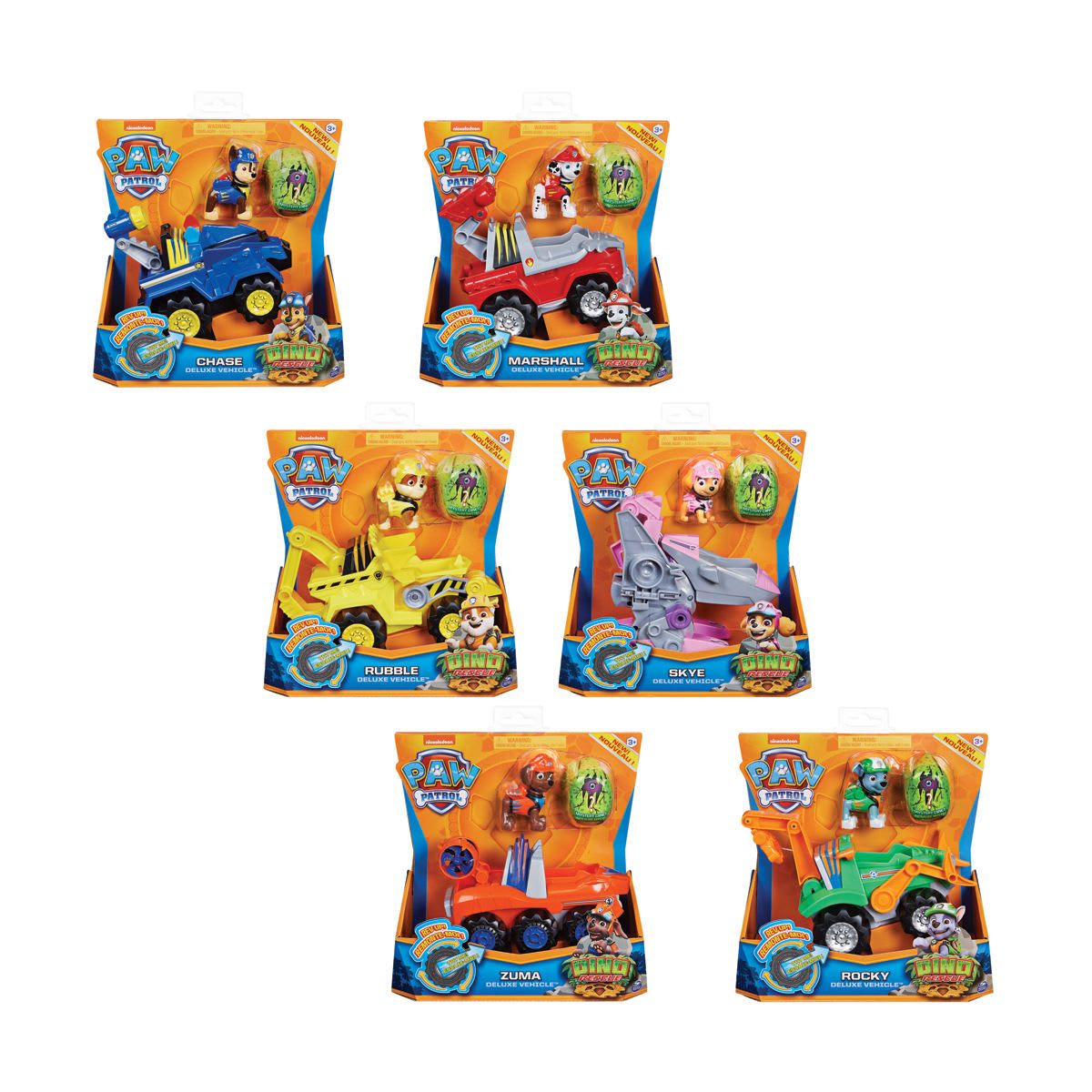 Paw Patrol Dino Rescue Deluxe Vehicle Toy Set - Assorted