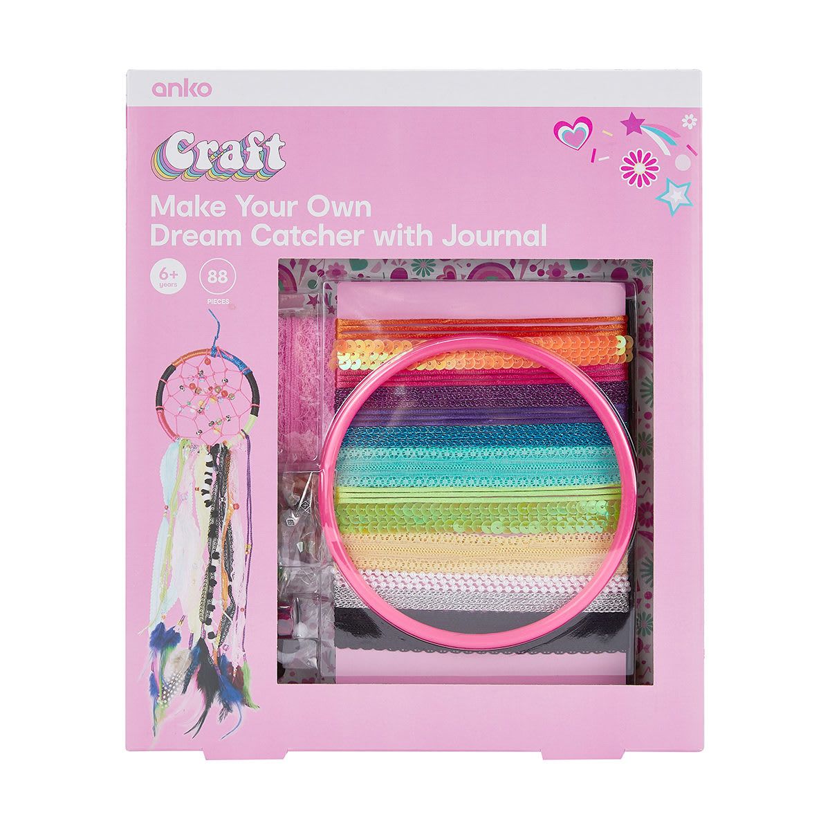88 Piece Make Your Own Dream Catcher with Journal