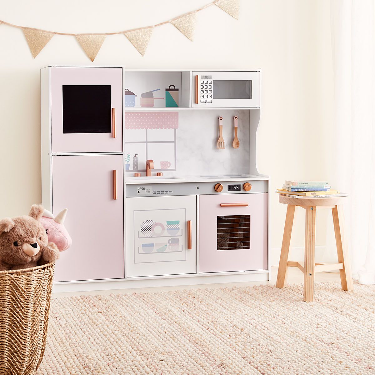Pink Large Wooden Kitchen Playset
