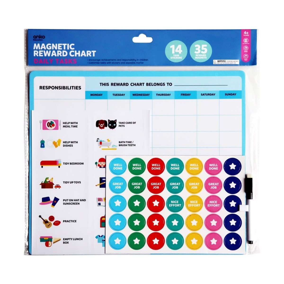 Magnetic Reward Chart Daily Tasks