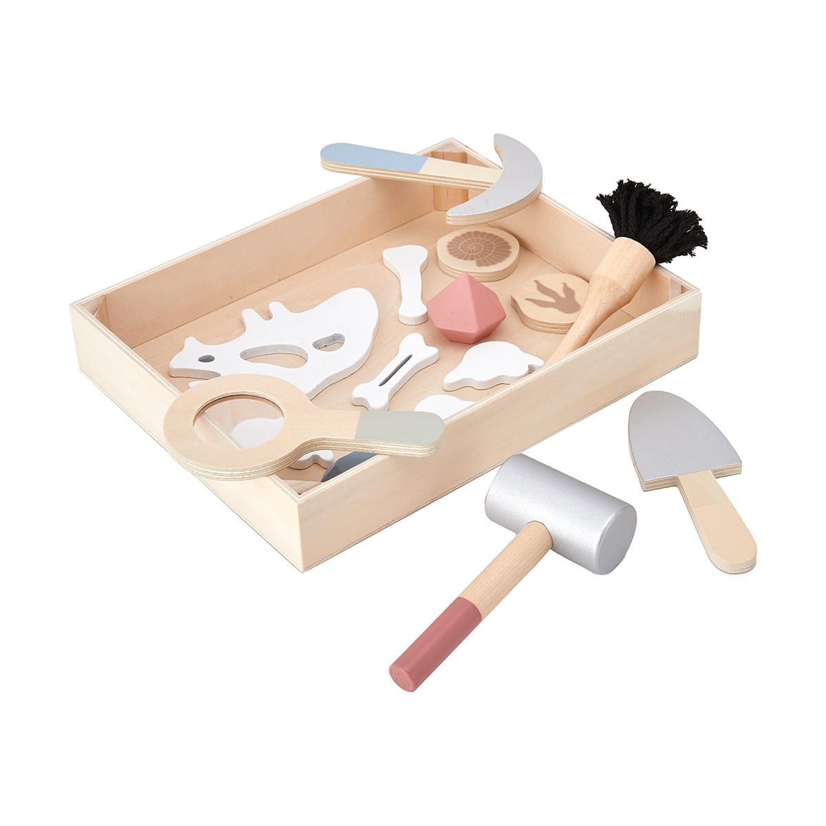 16 Piece Wooden Fossil Excavation Set