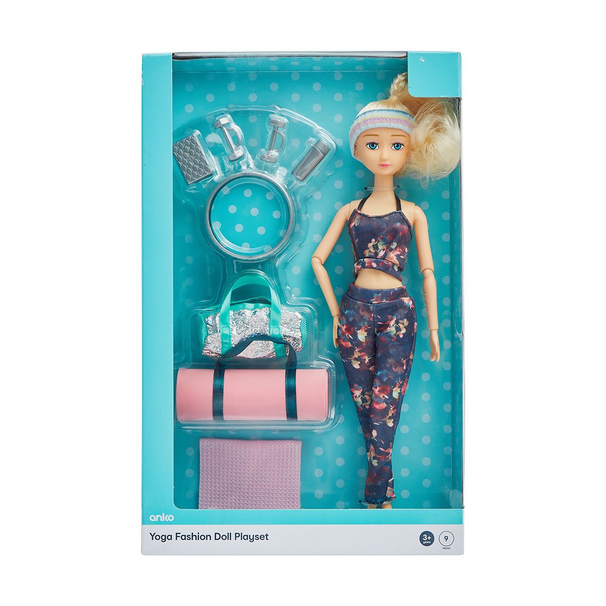9 Piece Yoga Fashion Doll Playset
