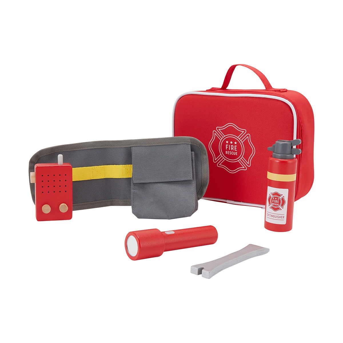 6 Piece Wooden Firefighter Set