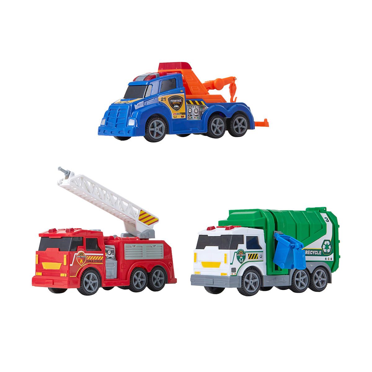 3 Pack Light & Sounds City Vehicles Toy