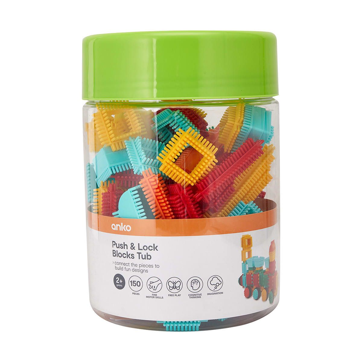 150 Piece Push & Lock Block Tub
