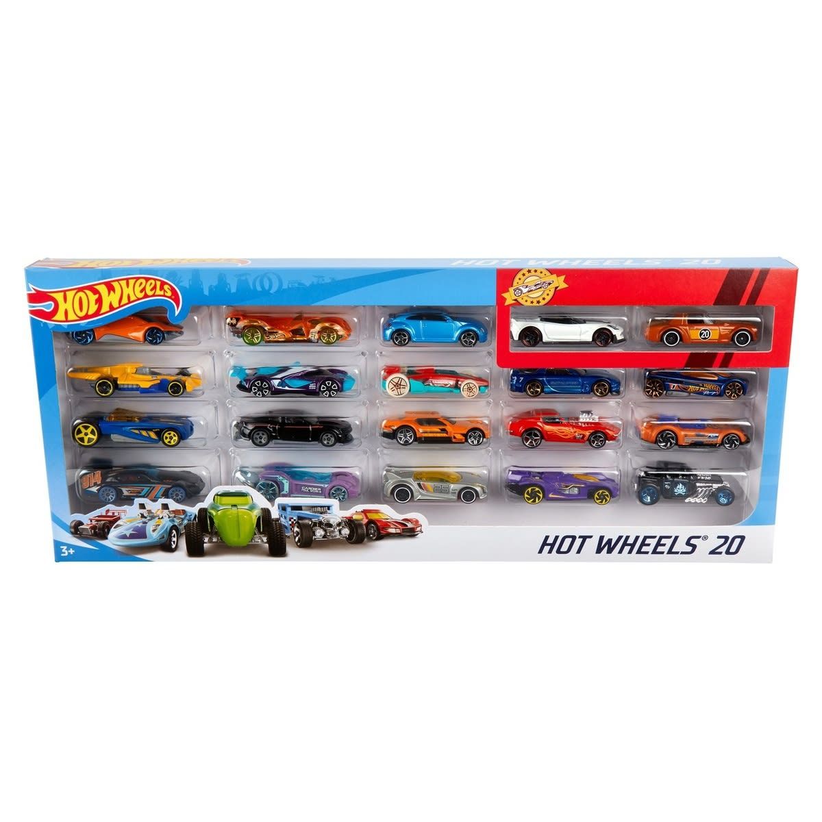 20 Pack Hot Wheels Essentials Basic Cars Set