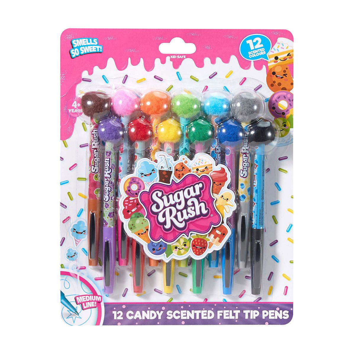 12 Pack Sugar Rush Candy Scented Felt Tip Pens