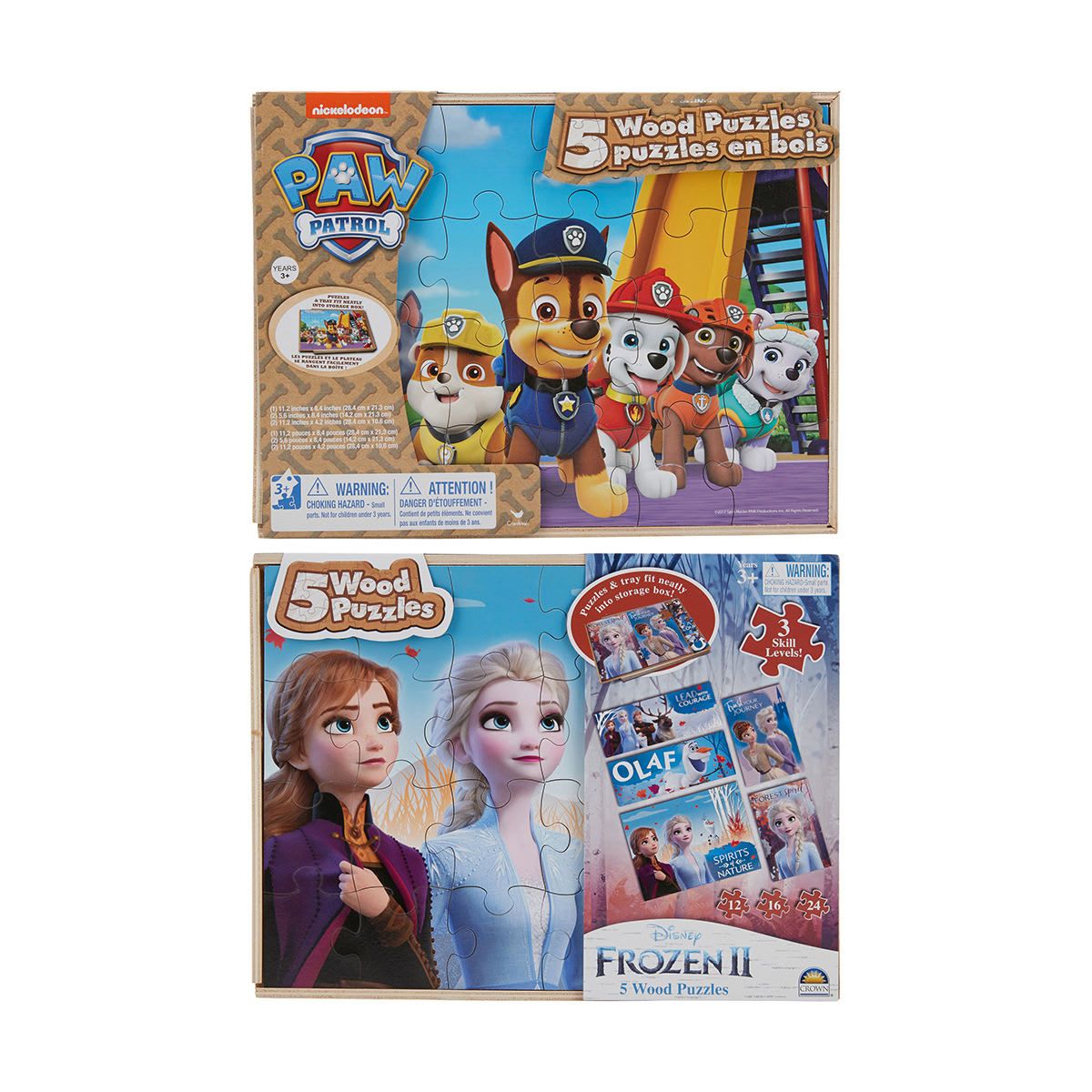 5 Pack Wood Puzzles - Assorted