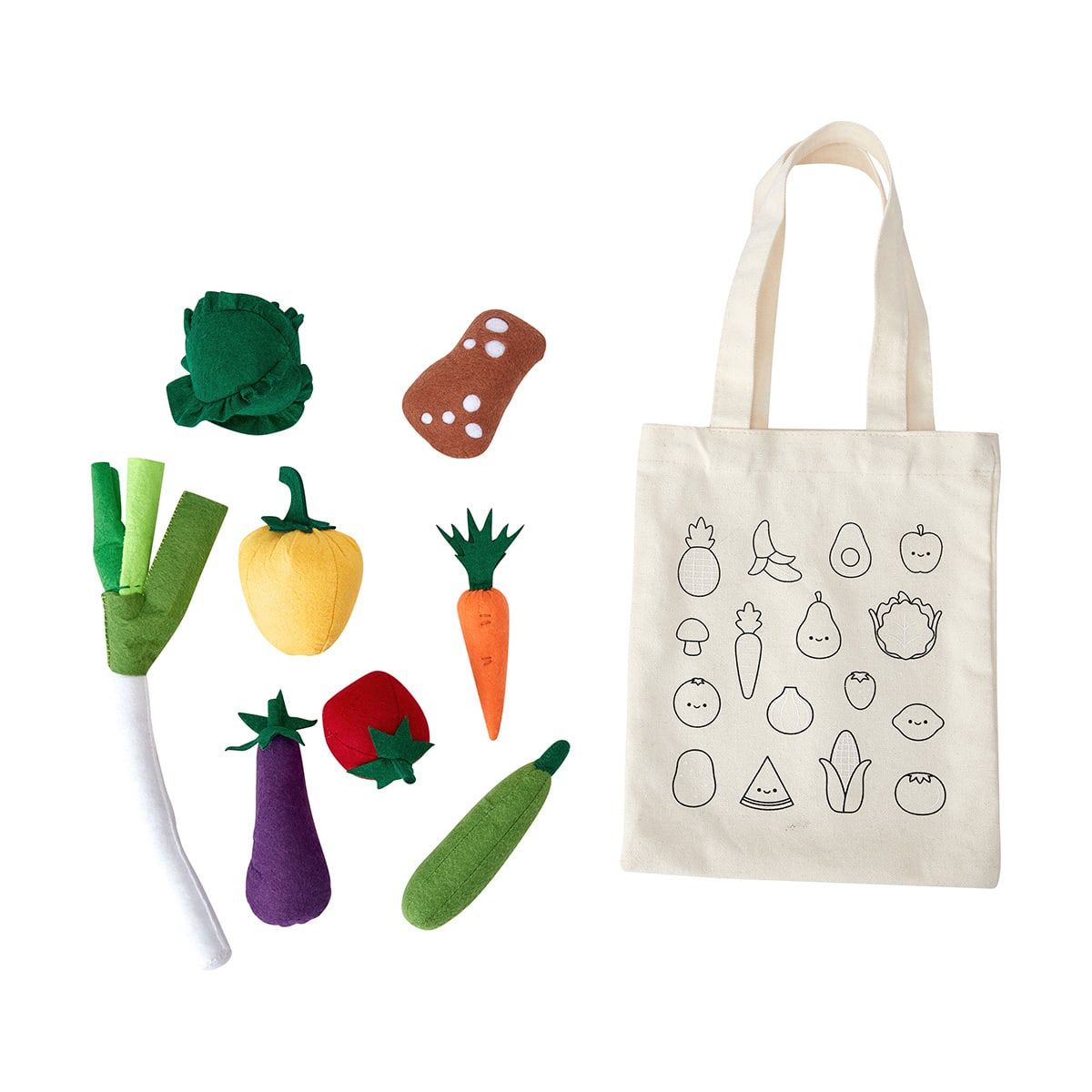 9 Piece Felt Vegetables Set