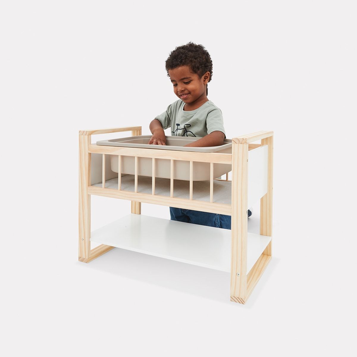 Wooden 2-in-1 Bath & Bed Station