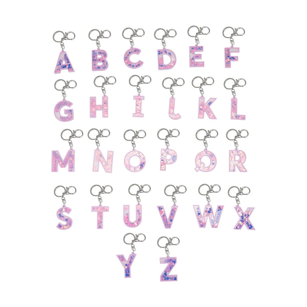 Glitter Alphabet Keyring - Assorted