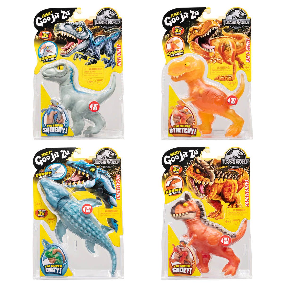 Heroes of Goo Jit Zu Jurassic World with Chomp Action, Stretches up to 3 Times Its Size - Assorted