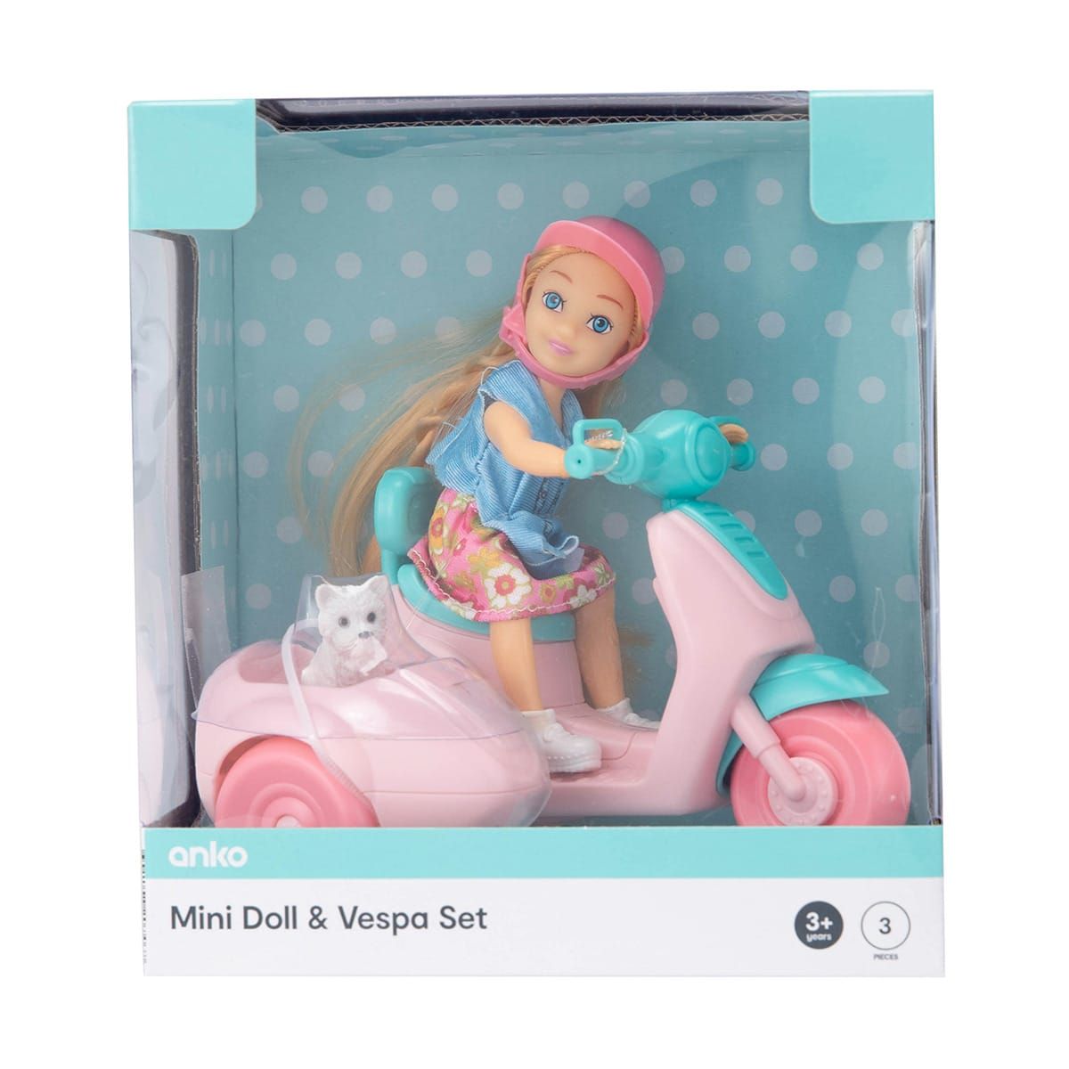 3 Piece Mini Doll & Vespa Set