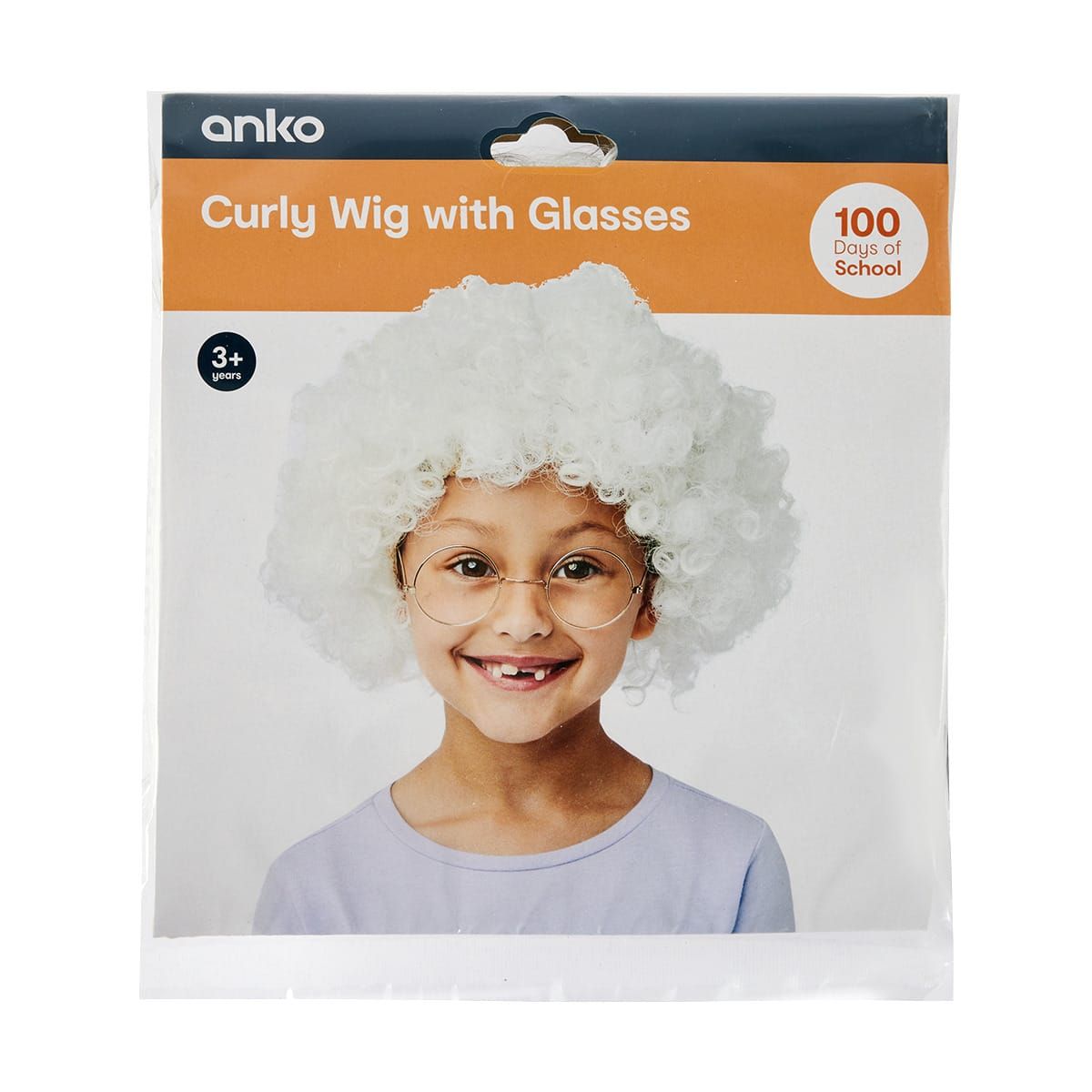 Curly Wig with Glasses