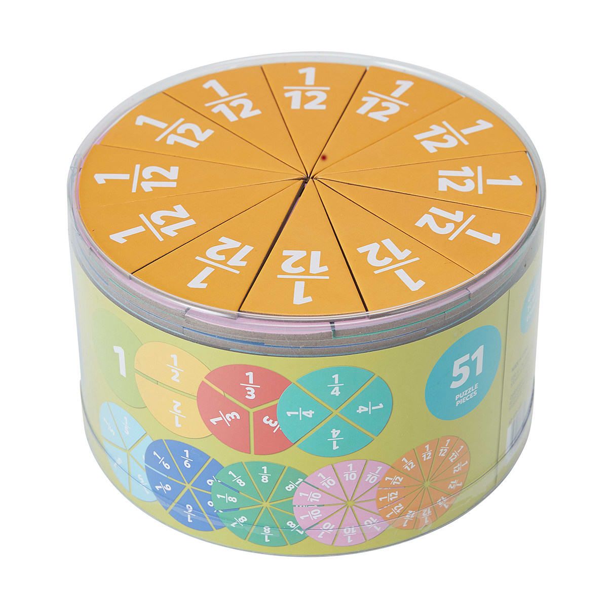 51 Pieces Fraction Circles Puzzle Activity Set