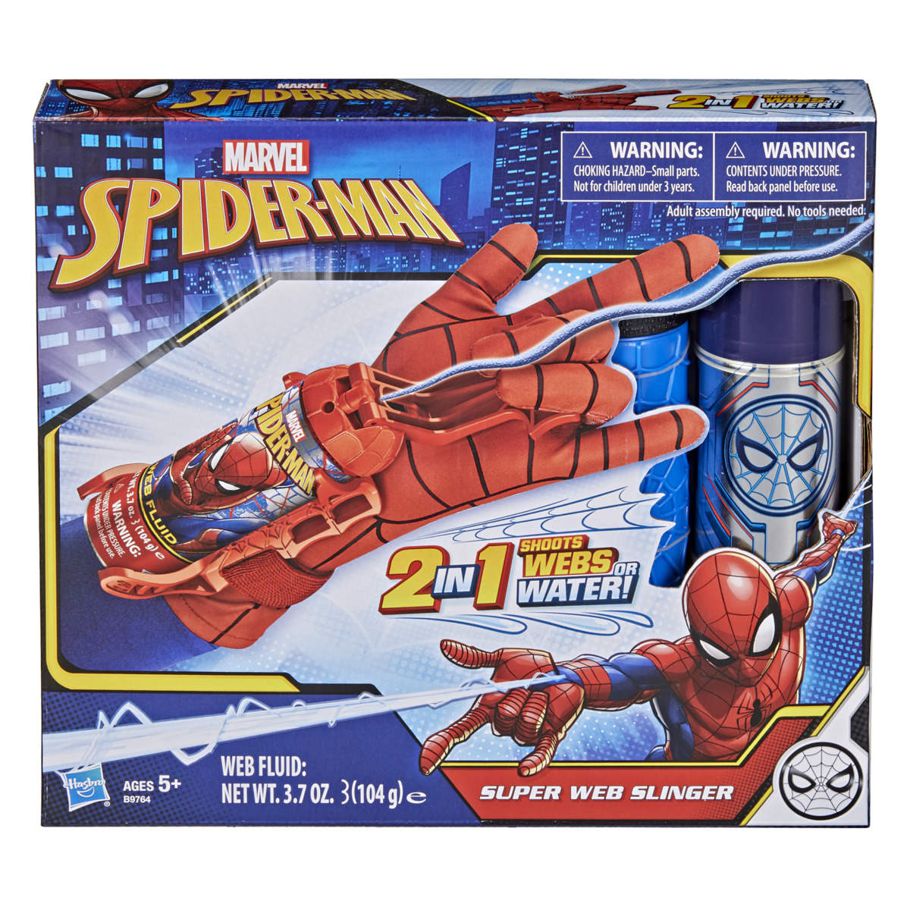 Marvel Spiderman Super Web Slinger Glove With Water Cartridge & Spidey Shot Web Fluid