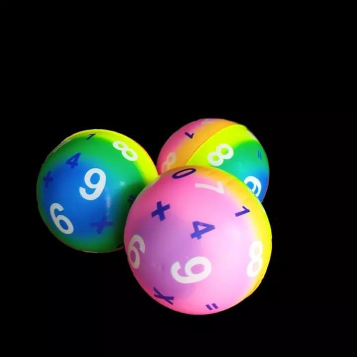 Baby Child Kids Cartoon Mini Soft Rubber Number Ball Football Soccer Stress Ball Number Learning Early Education Play Toys