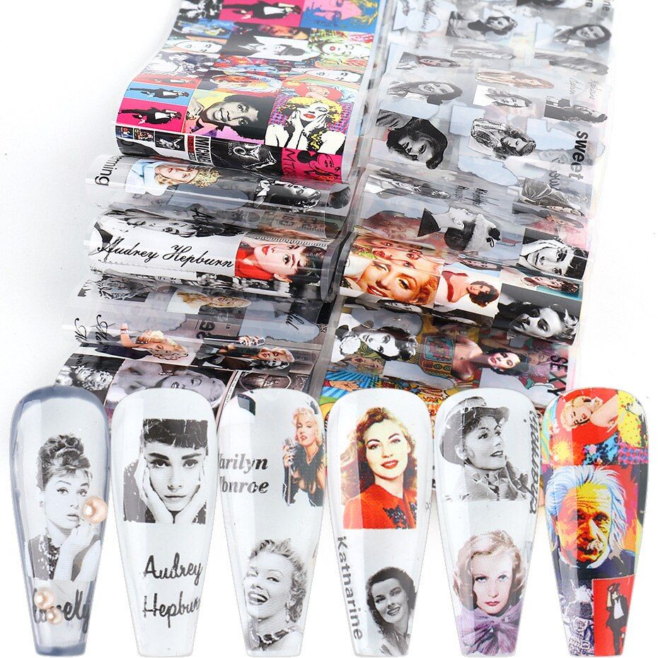 10pcs Butterfly Nail Foils Holographic Stickers for Nails Art Decals Sliders Transfer Paper Wraps Manicure 3D Decorations TR8102