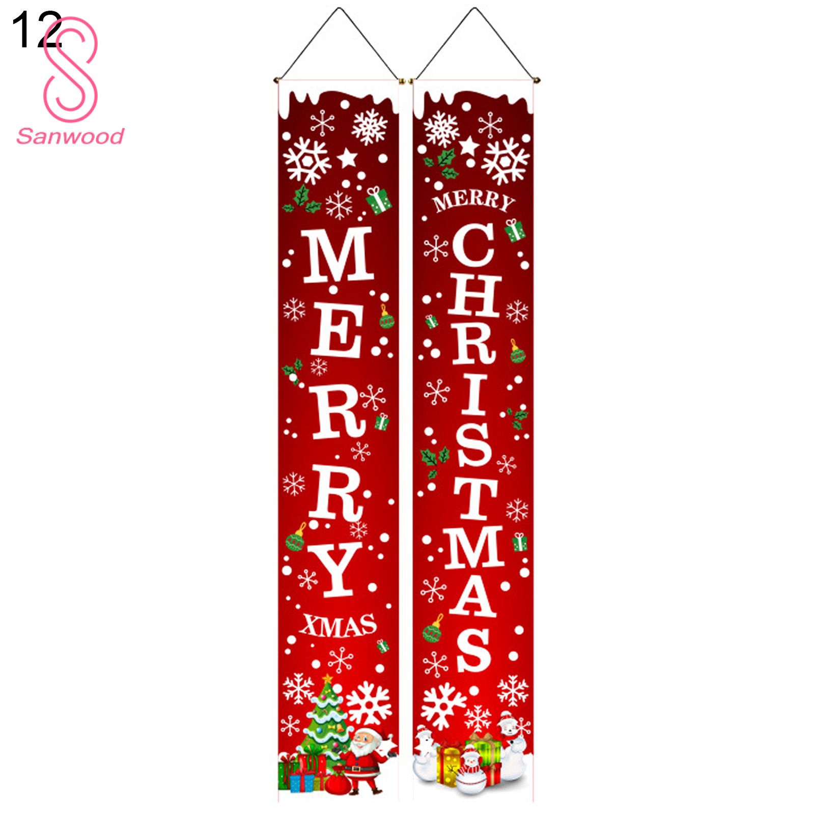 Christmas Couplet Tear-Resistant Windows Wall Christmas Welcome Sign